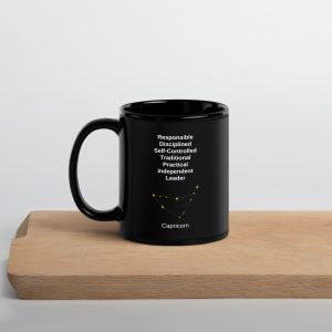 Capricorn Black Glossy Mug - Image 3
