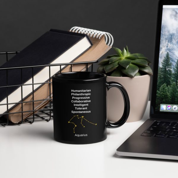 Aquarius Black Glossy Mug