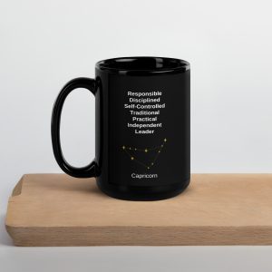 Capricorn Black Glossy Mug - Image 6