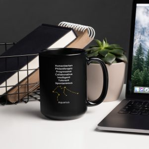 Aquarius Black Glossy Mug