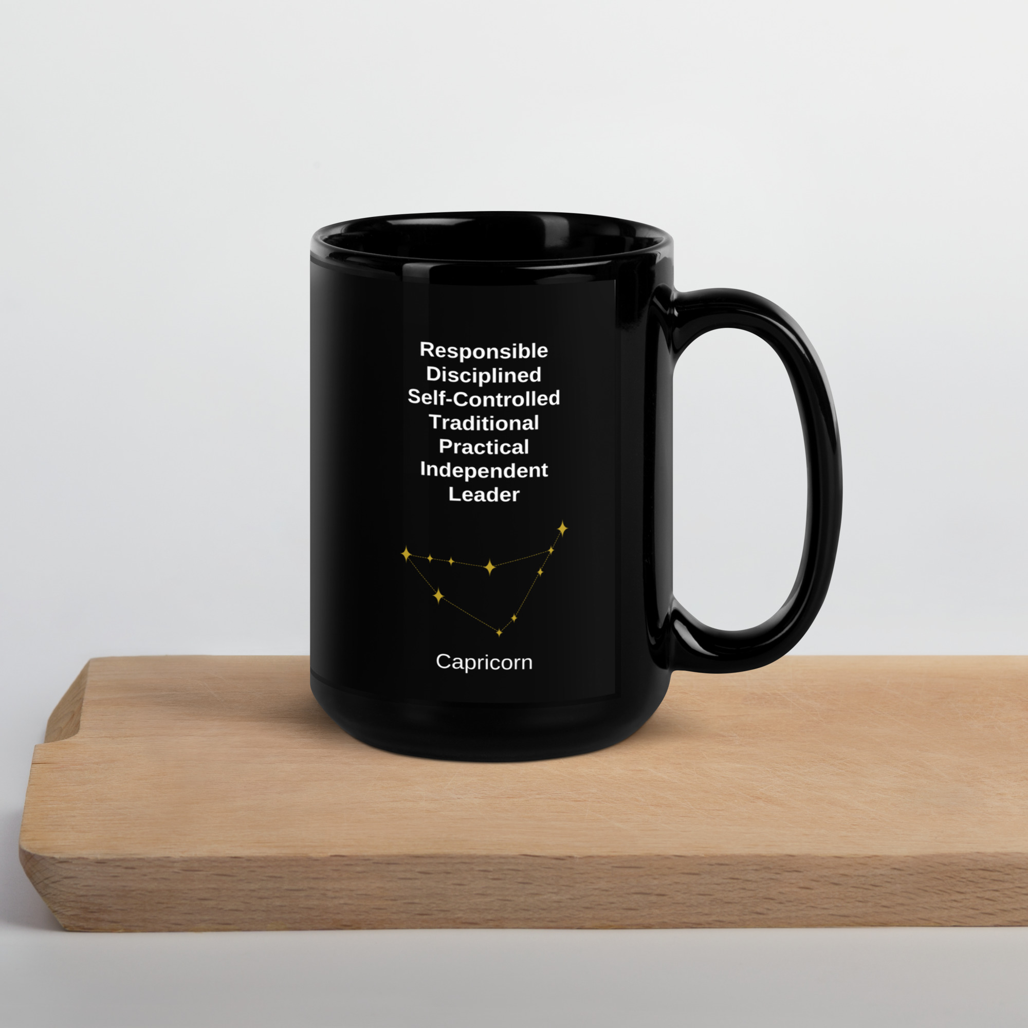 Capricorn Black Glossy Mug - Image 1
