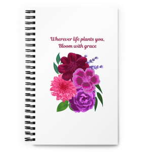 Bloom With Grace Spiral notebook