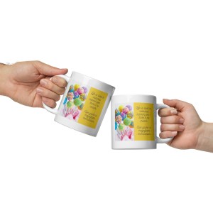 Glorious Technicolor white glossy mug